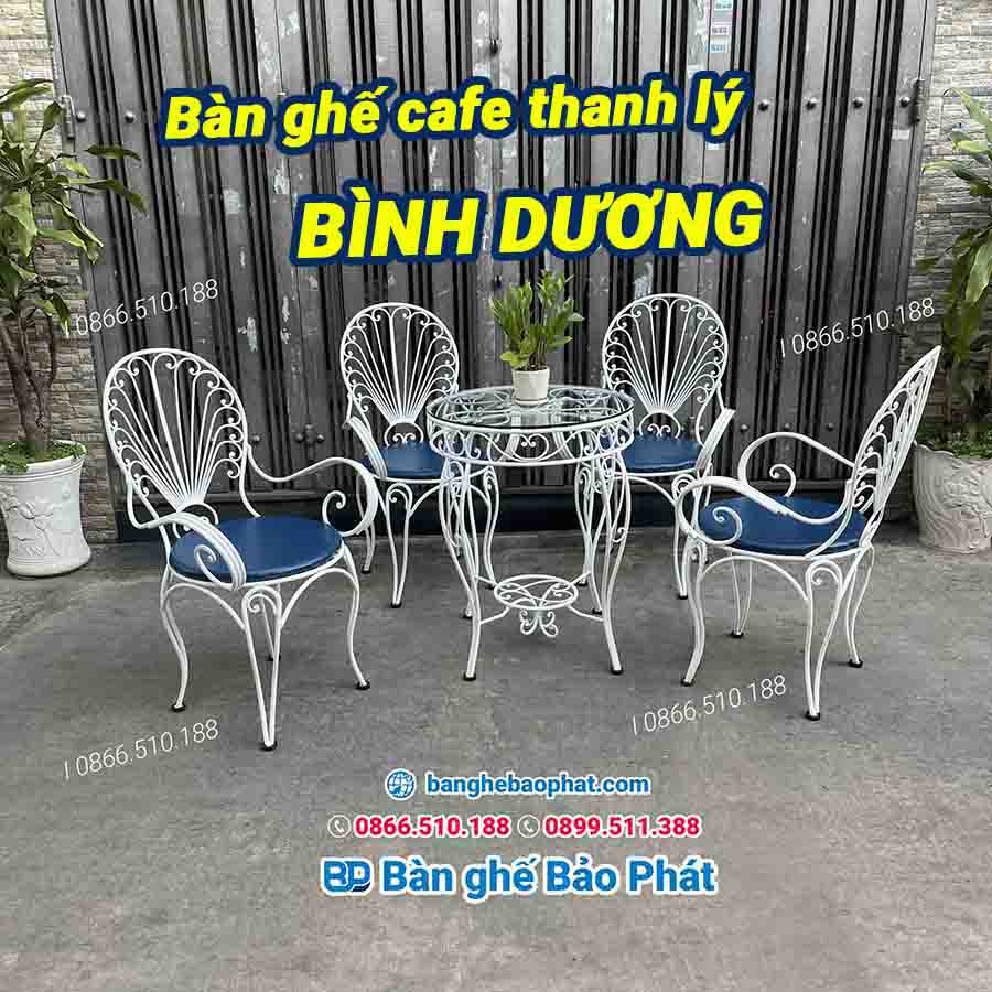 Bàn ghế cafe thanh lý Bình Dương giá rẻ