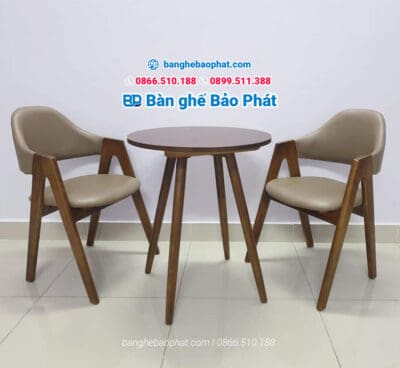 Bộ bàn ghế gỗ cafe chữ A 2 ghế