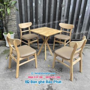 bàn ghế gỗ cafe mango