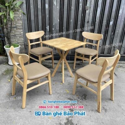bàn ghế gỗ cafe mango
