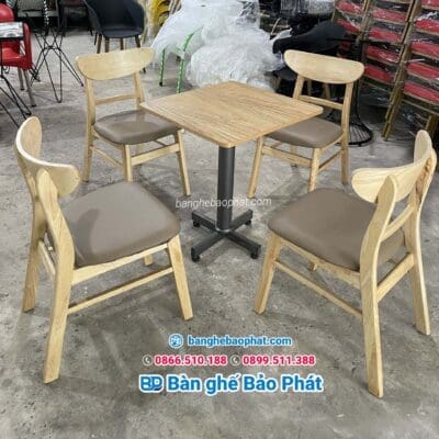 bàn ghế gỗ cafe mango