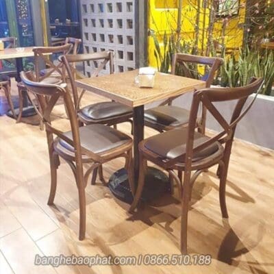 Bàn ghế quán cafe ghế gỗ bistro