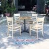 Bộ bàn ghế gỗ cafe cabin gỗ cao su