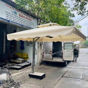 Dù che nắng lệch tâm vuông 3m x 3m.