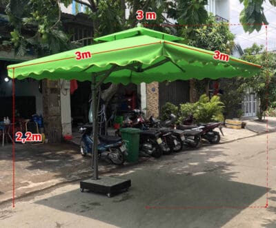 Kích thước dù lệch tâm vuông sân vườn Bảo Phát BP009