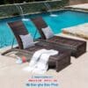 ghế giường tắm nắng nhựa giả mây Bảo Phát GTNNGMBP006