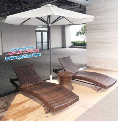 Giường tắm nắng mây nhựa Bảo Phát 002