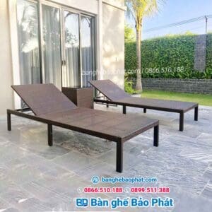 Giường tắm nắng nhựa giả mây Bảo Phát 001