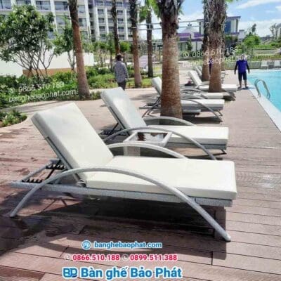 Giường tắm nắng nhựa giả mây GTNNGMBP004