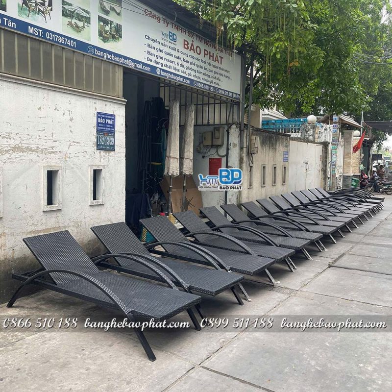 Giường tắm nắng nhựa giả mây Bảo Phát GTNNGMBP005