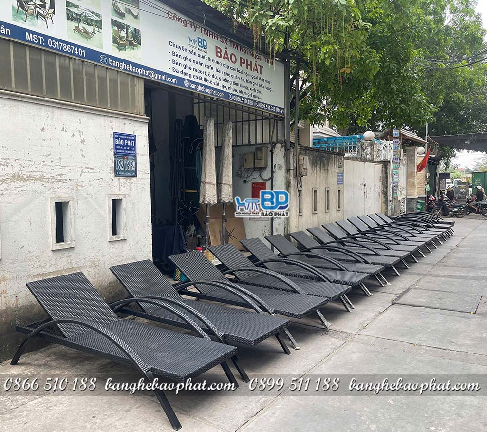Giường tắm nắng nhựa giả mây Bảo Phát GTNNGMBP005