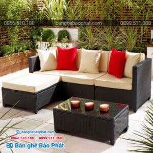 Sofa mây nhựa phòng khách Bảo Phát 001