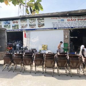 Ghế nữ hoàng nhựa đúc chân inox ống Ø27 8 Xưởng sản xuất ghế nhựa nữ hoàng chân inox