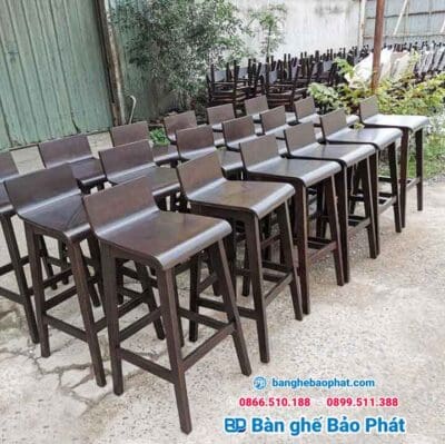 Ghế bar gỗ tự nhiên cao 75cm GBBP005 - Ảnh 2