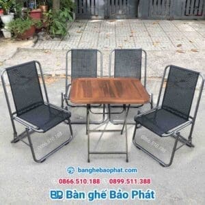 ghế xếp cafe khung sắt sơn tĩnh điện