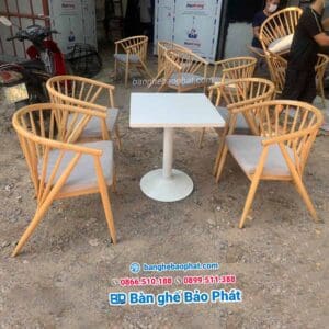 Bàn ghế gỗ trà sữa Bảo Phát 005