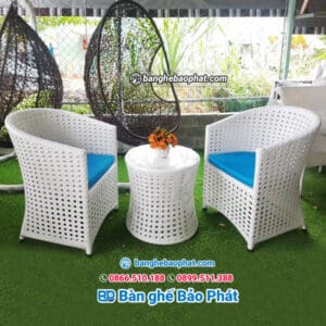 Bàn ghế khách sạn mây nhựa BGKSBP004