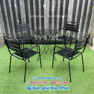 Bàn ghế sắt cafe Bảo Phát BGSBP005