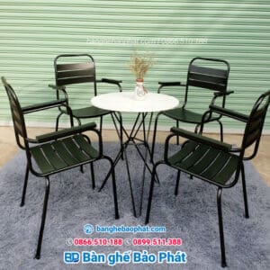 Bàn ghế sắt cafe ngoài trời BGSBP005 5 Bàn ghế sắt cafe Bảo Phát BGSBP005