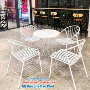 bàn ghế sắt cafe ngoài trời bảo phát 005