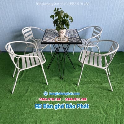 Bàn ghế sắt cafe ngoài trời Bảo Phát BGSBP006