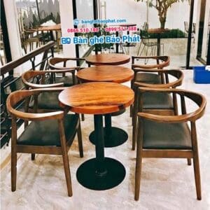Bàn ghế quán trà sữa bằng gỗ BGTSBP006