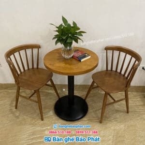 Bộ bàn ghế quán trà sữa bằng gỗ BGTSBP007