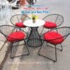 Bộ bàn ghế sắt cafe ngoài trời BGSBP023
