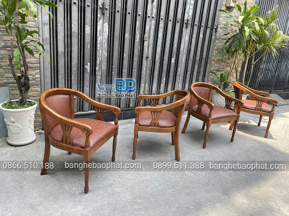 Bàn ghế khách sạn gỗ nệm BGKSBP001 9 ghế khách sạn gỗ nệm BGKSBP001