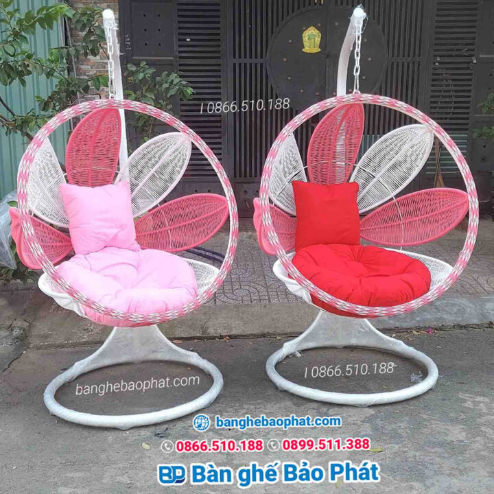Xích đu sân vườn mây nhựa XĐĐBP004 4 Xích đu sân vườn mây nhựa XĐĐBP004: Chất liệu bền bỉ & Màu sắc đa dạng
