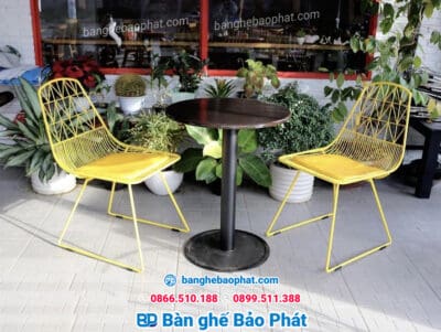 Bàn ghế sắt cafe ngoài trời BGSBP012 - Ảnh 2