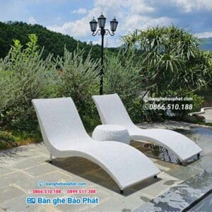 ghế hồ bơi mây nhựa
