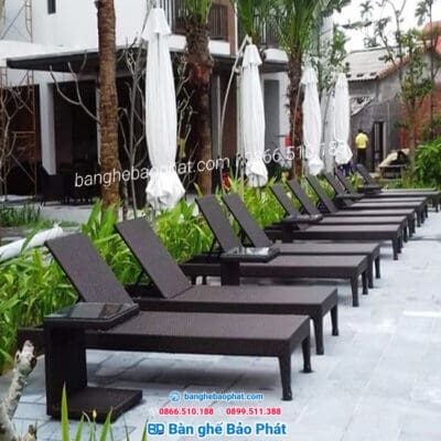 Ghế hồ bơi mây nhựa