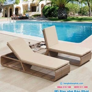 Ghế hồ bơi ngoài trời nhựa giả mây