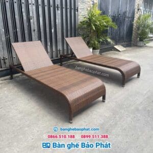 Ghế nằm hồ bơi mây nhựa Bảo Phát GHBBP006 10 Ghế hồ bơi giả mây GHBBP006 công ty Bảo Phát cung cấp cho Resort Coastar Hồ Tràm.