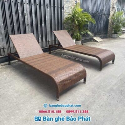 Ghế hồ bơi giả mây GHBBP006 công ty Bảo Phát cung cấp cho Resort Coastar Hồ Tràm.