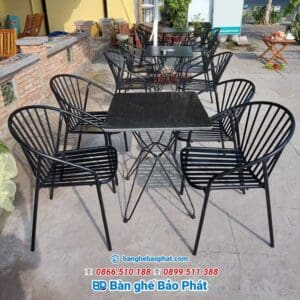 Bàn ghế cafe ngoài trời sắt Bảo Phát 005