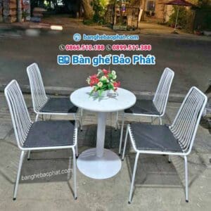 bàn ghế cafe sắt sơn tĩnh điện