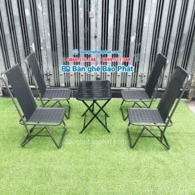 Ghế xếp lò xo lưng cao lưới textilene xưởng bàn ghế Bảo Phát.