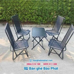 Ghế xếp lò xo lưng cao lưới textilene xưởng bàn ghế Bảo Phát. 12 Ghế xếp lò xo lưới textilene