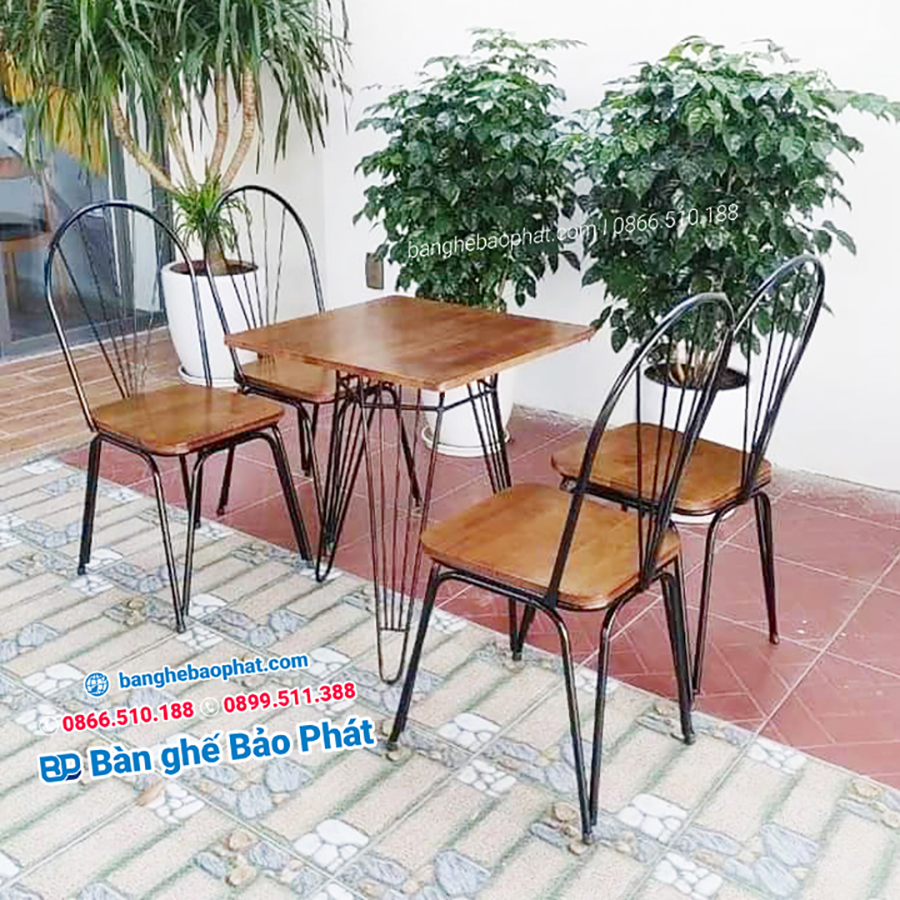 Ghế cafe sắt gỗ thanh lý Bình Phước