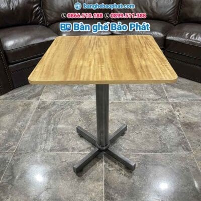 bàn cafe chân sắt mặt gỗ