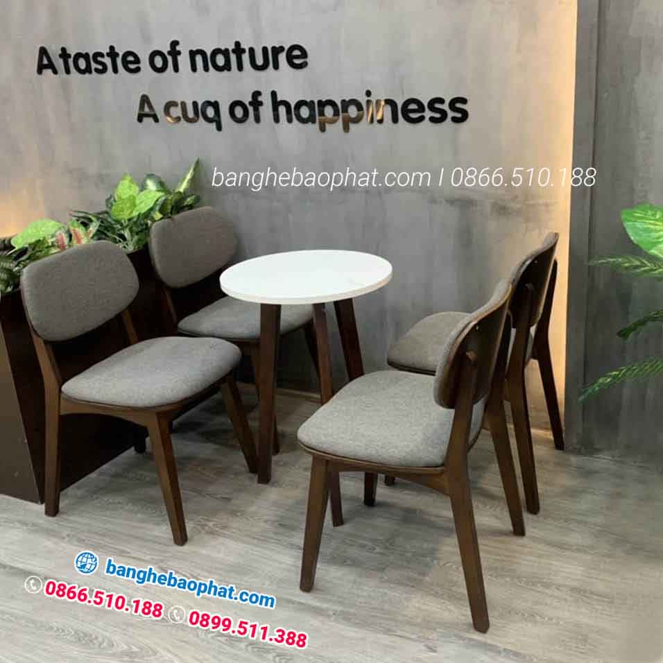 Bàn ghế cafe gỗ PLC BGGBP006 11 Bàn ghế cafe gỗ nệm sang trọng