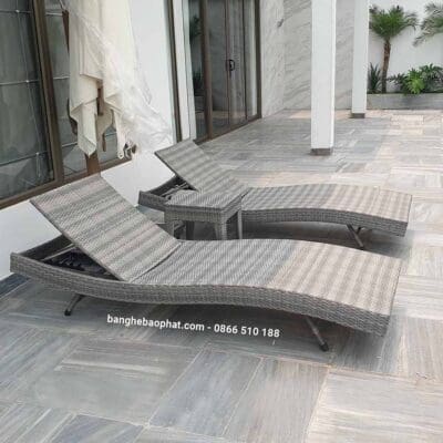 Ghế hồ bơi nhựa giả mây GHBNGMBP002