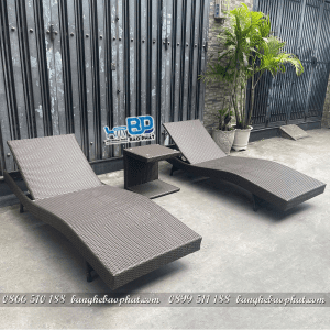 Ghế hồ bơi nhựa giả mây màu dây MT747