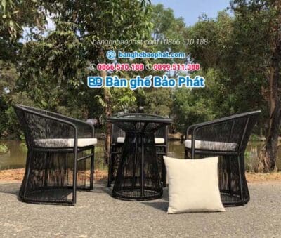 Bộ bàn ghế nhựa giả mây ngoài trời BGNGMBP001 - Ảnh 2