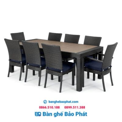 Bộ bàn ghế ăn ngoài trời nhựa giả mây BGNGMNTBP001 - Ảnh 5