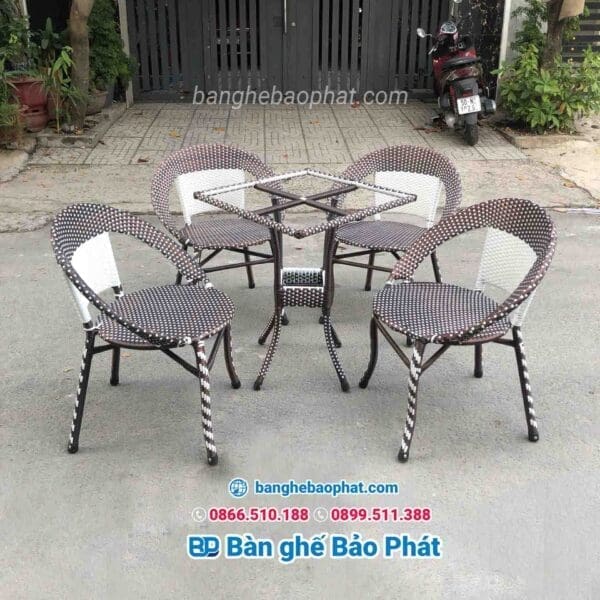 Bàn ghế đĩa lưng thấp nhựa giả mây BGNGMBP004 7 Bàn ghế đĩa lưng thấp nhựa giả mây BGNGMBP004