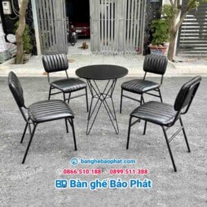 Bàn ghế sắt cafe bộc nệm
