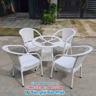 Ghế mây nhựa thúng bầu